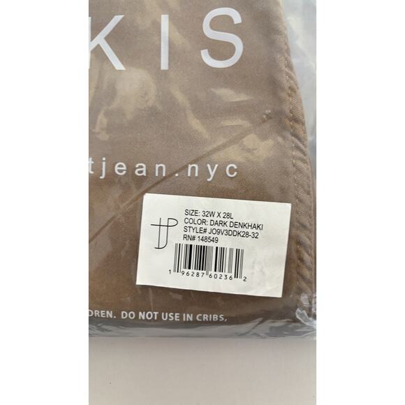 The Perfect Jean NYC Athletic Fit Denkhaki Denim Jeans Mens 32x28 Dark Khaki New - Picture 14 of 14